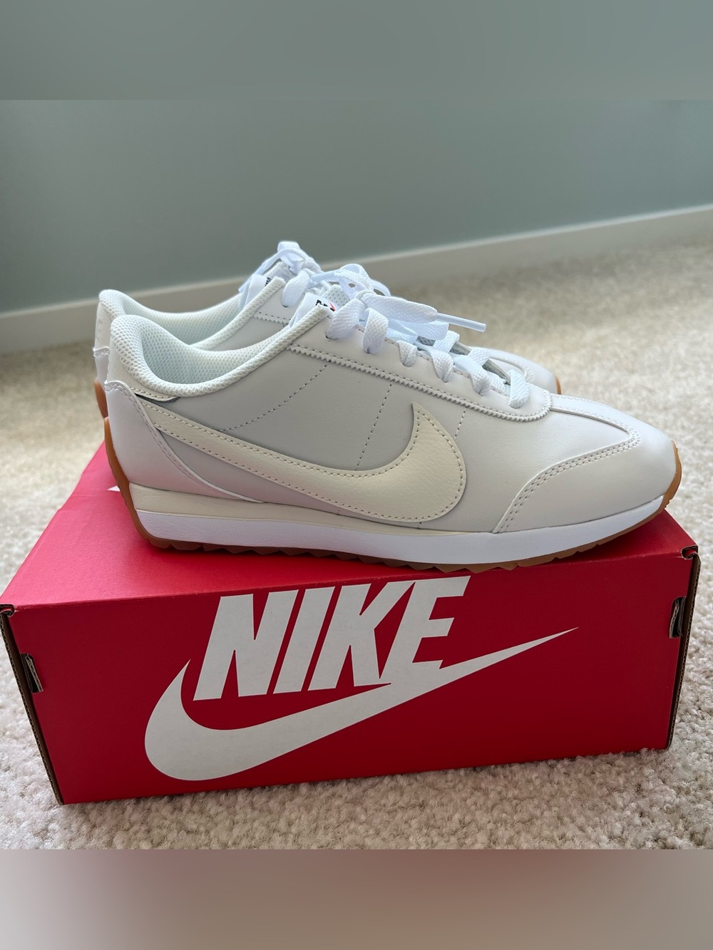 Nike Pacific Low Top Sneaker, Leather, size 6, neutral color, NEW with box